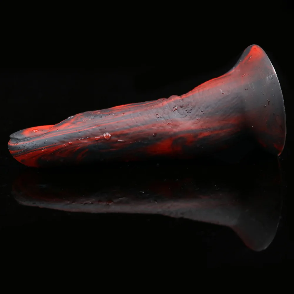 רך מציאותי מפלצת הפין צעצועים נוח גמיש שחור אדום האצבע צורה חייזרית ויברטורים לעיסוי הערמונית צעצועי מין לנשים - 5