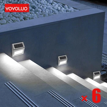 מיני LED מנורה סולרית נתיב מדרגות חיצוני עמיד למים קיר אור גן נוף שלב סיפון מדרגות אורות מרפסת הגדר אור השמש