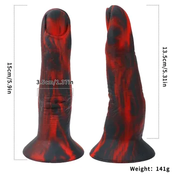 רך מציאותי מפלצת הפין צעצועים נוח גמיש שחור אדום האצבע צורה חייזרית ויברטורים לעיסוי הערמונית צעצועי מין לנשים