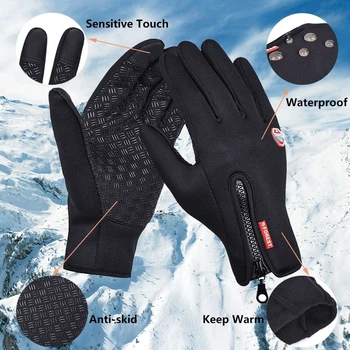 כפפות מוטוקרוס לחורף מוטו כפפות מסך מגע Windproof חיצוני ספורט כפפות חם, כפפות לנשים אדם אנטי להחליק עמיד למים
