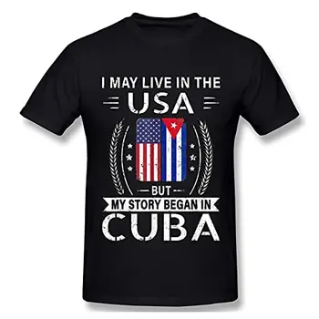 גברים שחור שרוול קצר חולצה חינם קובה גברים חולצות קיץ לכל היותר מצחיק קובה במיאמי ספרדית Trendy Creative גרפי טי-שירט