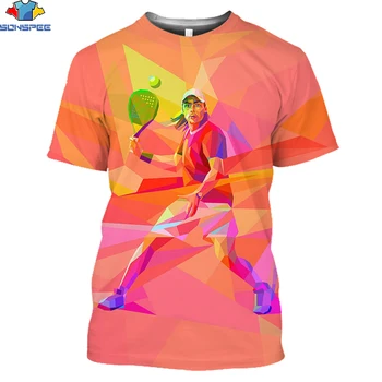 SONSPEE טניס ספורטאי חולצה 3D גברים, נשים, אופנה, אופנת רחוב של היום מכירת יוניסקס השראה ספורט שרוול קצר טי מקסימום
