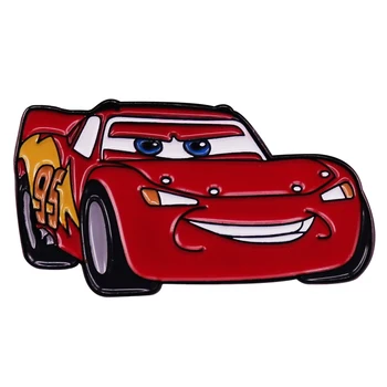 קריקטורה מכונית אדומה אמייל מסמר תג סיכה תרמיל קישוט תכשיט מתנה